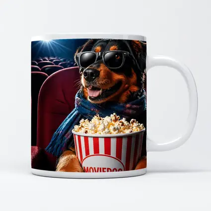 Rottweiler Dog Cinema Popcorn Sunglasses Fun