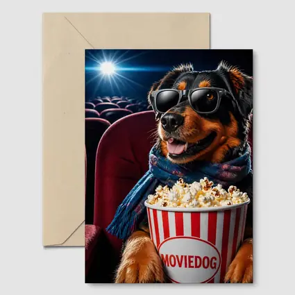 Rottweiler Dog Cinema Popcorn Sunglasses Fun