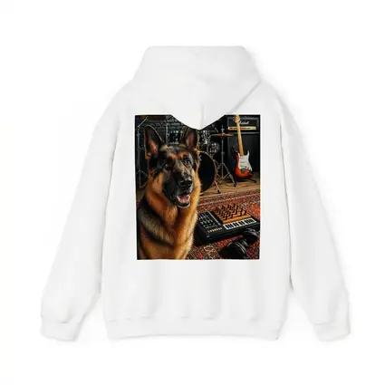 German Shepherd In Music Studio Setting