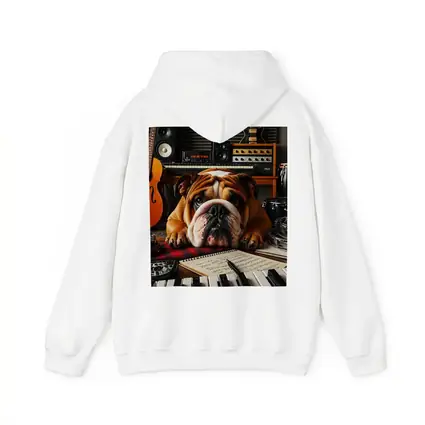 Bulldog Relaxing in Music Recording Studio