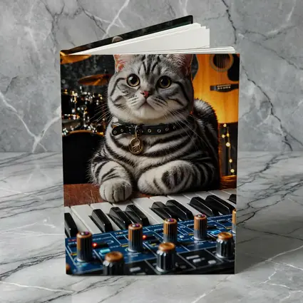 American Shorthair Cat Playing Studio Keyboard
