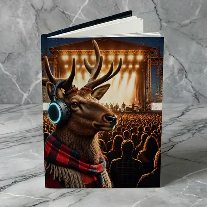 Deer With Headphones At Concert Stage