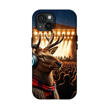 Deer With Headphones At Concert Stage