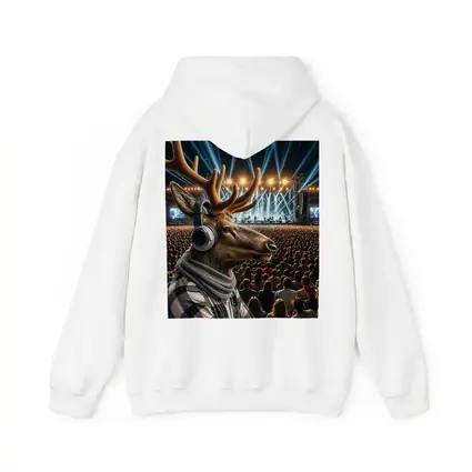 Deer With Headphones At Concert Festival