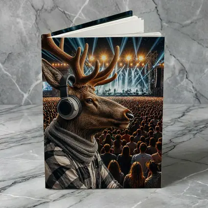 Deer With Headphones At Concert Festival