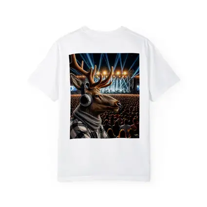 Deer With Headphones At Concert Festival