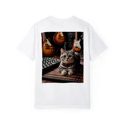 American Shorthair Cat Music Studio Guitars