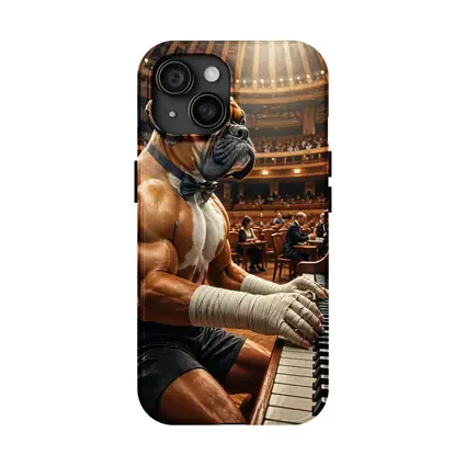 Boxer Dog Playing Piano Concert Hall