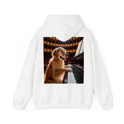 Golden Retriever Playing Piano Concert Hall