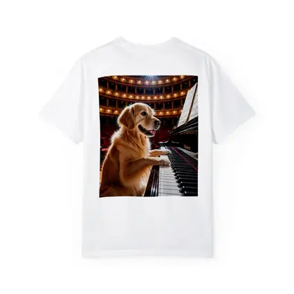 Golden Retriever Playing Piano Concert Hall
