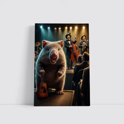 Wombat Playing Guitar at Jazz Club