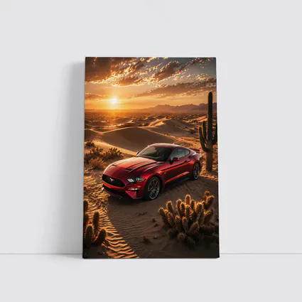Ford Mustang GT Red Desert Sunset