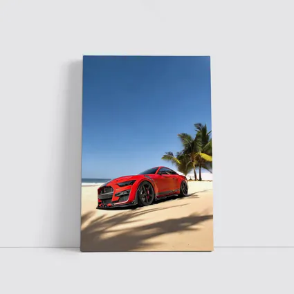 Ford Mustang GT500 Red on Beach