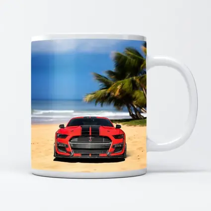 Ford Mustang GT500 Red On Beach
