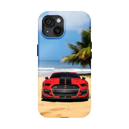 Ford Mustang GT500 Red On Beach