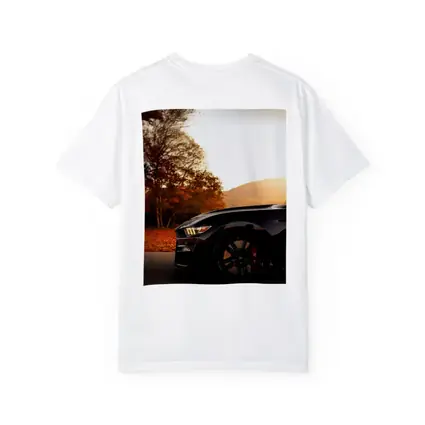 Black Ford Mustang Autumn Sunset Mountain