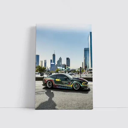 Ford Mustang Custom Wrap City Skyline
