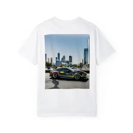 Ford Mustang Custom Wrap City Skyline