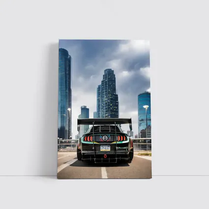 Ford Mustang Wide Body City Skyline