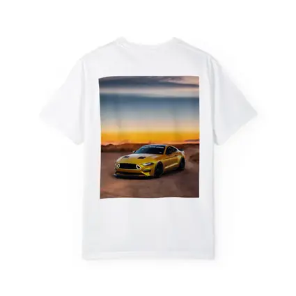Ford Mustang Yellow Sports Car Sunset Sky