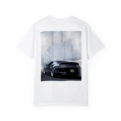 Black Ford Mustang Against Concrete Wall