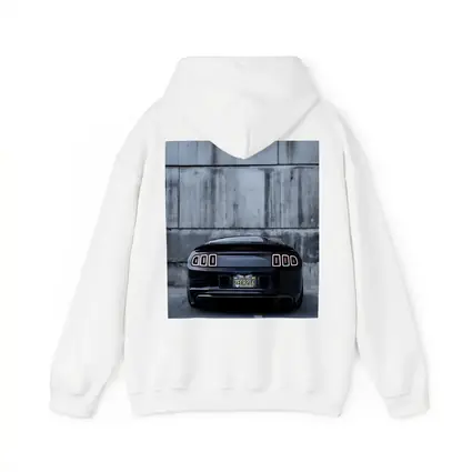 Black Ford Mustang Rear Concrete Wall