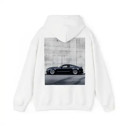 Black Ford Mustang Against Concrete Wall