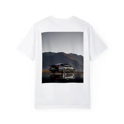 Ford Mustang Black Wet Road Mountain Backdrop