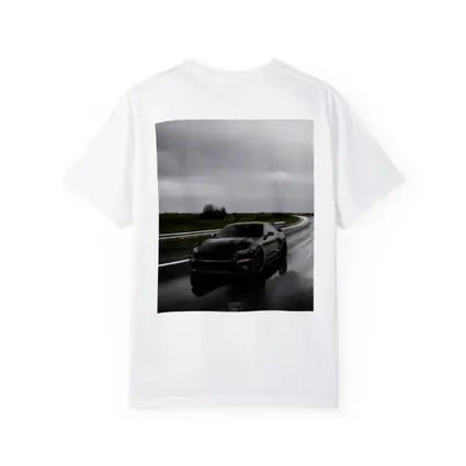 Ford Mustang Black Muscle Car Wet Road