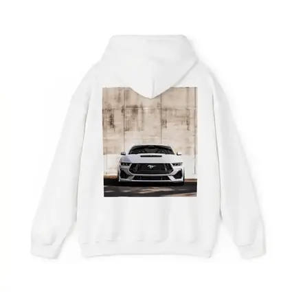 Ford Mustang White Concrete Wall Front View
