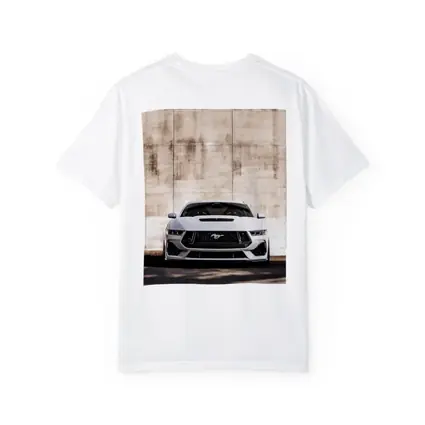 Ford Mustang White Concrete Wall Front View
