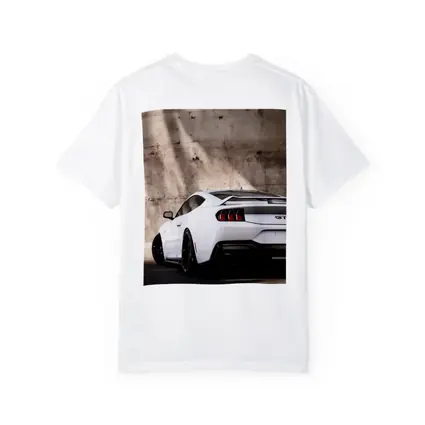 Ford Mustang GT White Concrete Wall Rear