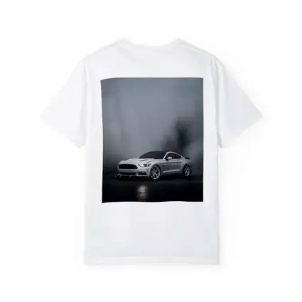 Ford Mustang Silver Stance Foggy Dark Background