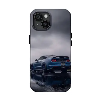 Ford Mustang Blue Stormy Sky Reflection