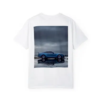 Ford Mustang Blue Stormy Reflective Landscape