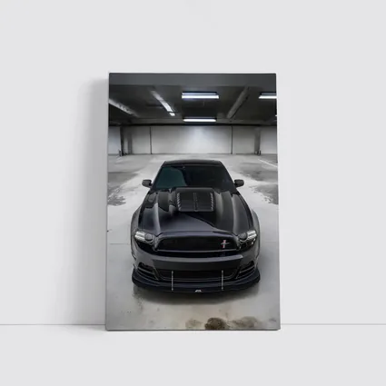 Ford Mustang Black Muscle Car Parking Garage
