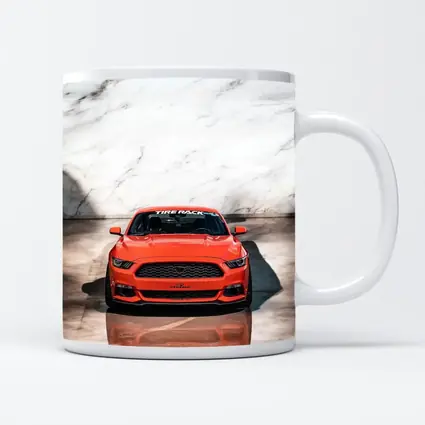 Ford Mustang Orange Front View Marble