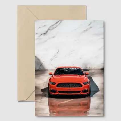 Ford Mustang Orange Front View Marble