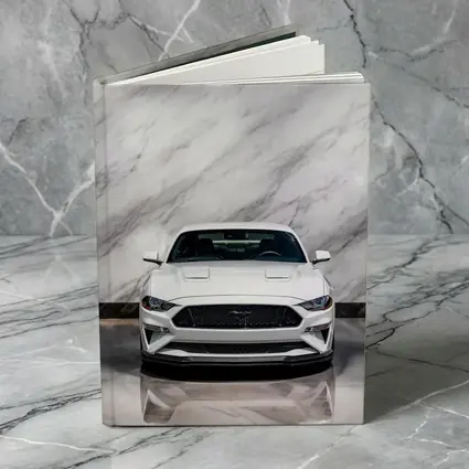 Ford Mustang White Marble Background Front View