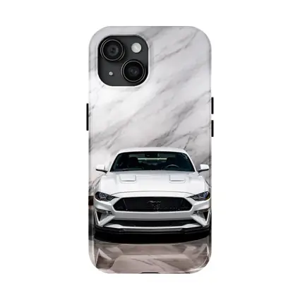 Ford Mustang White Marble Background Front View