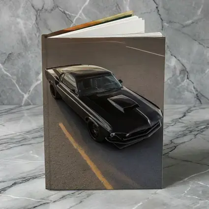 Black Ford Mustang Classic Car Sunset