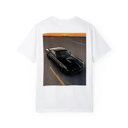 Black Ford Mustang Classic Car Sunset