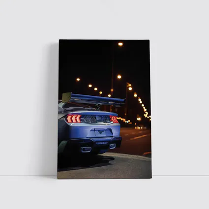 Ford Mustang Rear View City Night