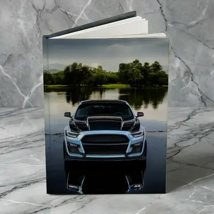 Ford Mustang Black Front Lake Reflection