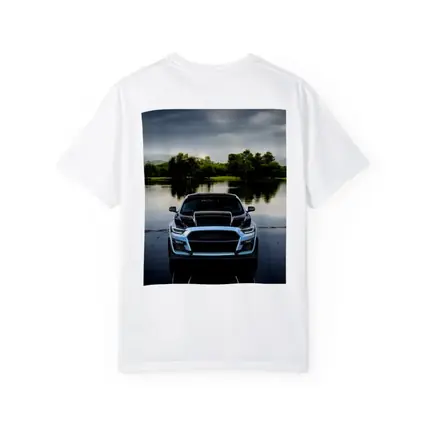 Ford Mustang Black Front Lake Reflection