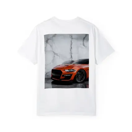 Ford Mustang Orange Marble Background Wall Art