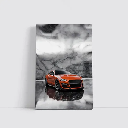 Ford Mustang Orange Marble Studio Background