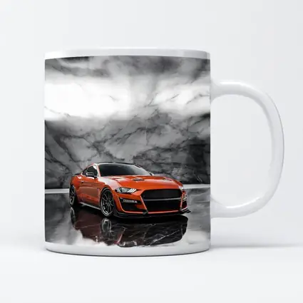 Ford Mustang Orange Marble Studio Background