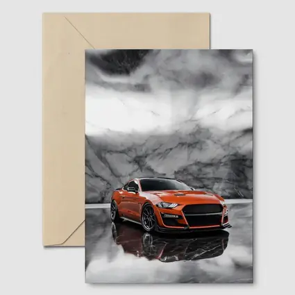 Ford Mustang Orange Marble Studio Background
