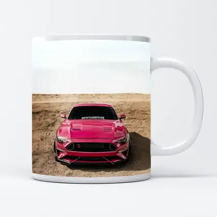 Pink Ford Mustang Desert Sandy Ground
